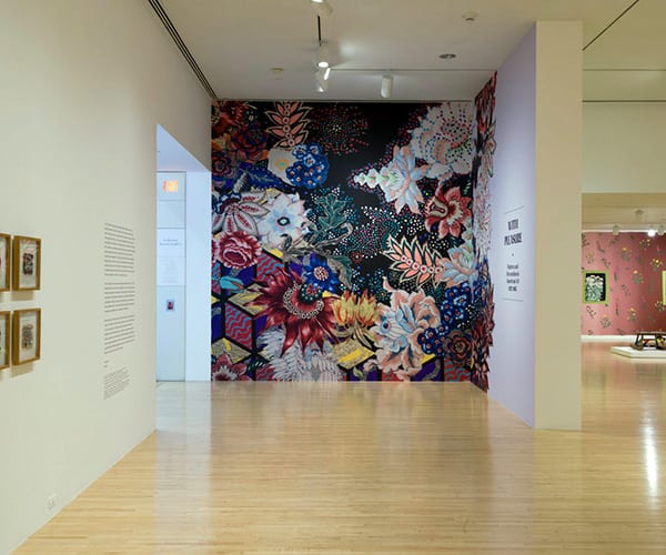 With Pleasure exhibition title mural